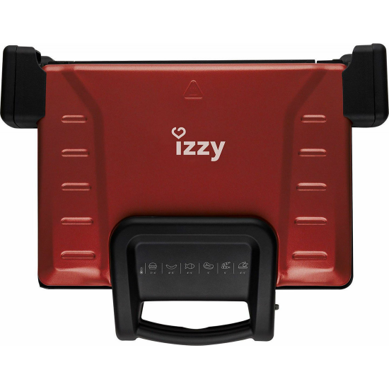 Τοστιέρα Γκριλιέρα Izzy Family Grill Ceramic με Αποσπώμενες Κεραμικές Πλάκες 2100W Κόκκινη